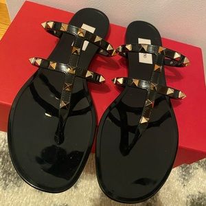 Valentino Rockstud Jelly Sandal